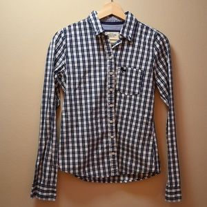 Abercrombie shirt, plaid blue, S